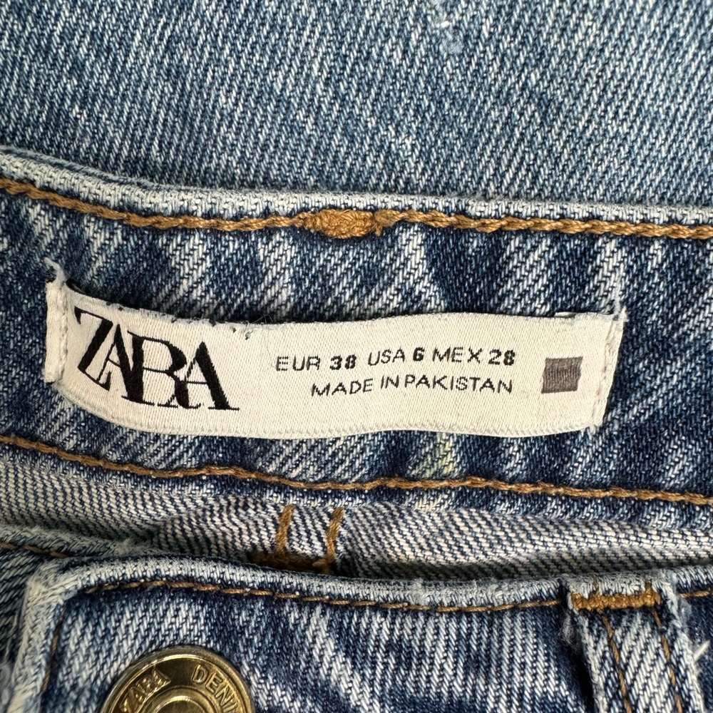 CLEARANCE - Zara Classic High Rise, Skinny, Boot Cut Blue Denim Pants - Picture 2 of 2